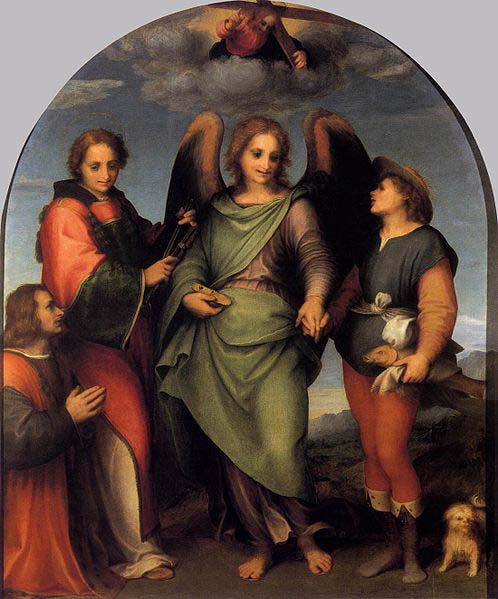 Andrea del Sarto Tobias and the Angel with St Leonard and Donor